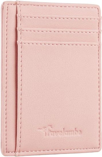 Picture of Travelambo Front Pocket Minimalist Leather Slim Wallet RFID Blocking Medium Size