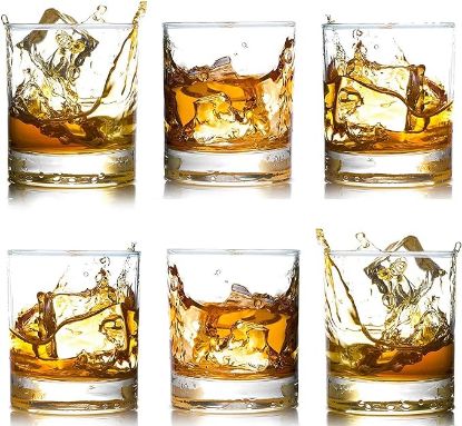 Picture of Farielyn-X Whiskey Glasses-Premium 10 OZ Scotch Glasses Set of 6 /Old Fashioned Whiskey Glasses/Great Gift for Scotch Lovers/Style Glassware for Bourbon/Rum glasses/Bar Tumbler Whiskey Glasses, Clear